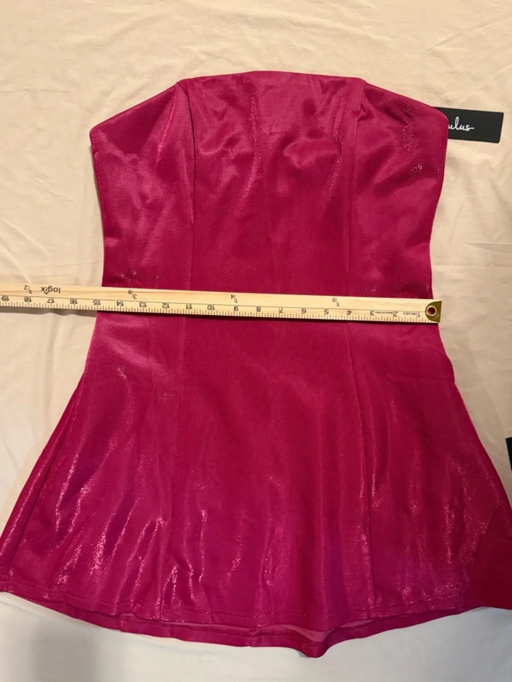 Lulu's Stunning Reputation Shiny Magenta Mini Dress With Pockets - Picture 11 of 12